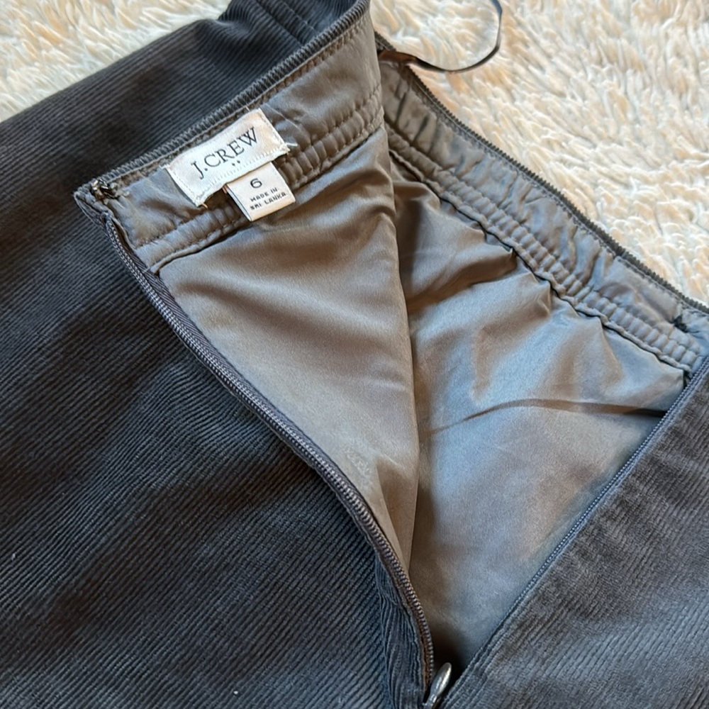J Crew Women’s Corduroy Mini Skirt A-Line Button Front Accent Gray Size 6 - Picture 4 of 12